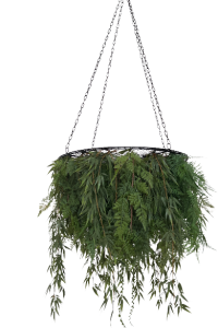 Hängande nät-cirkel med växter