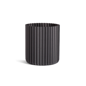 Forsur Potte svart 3D-printad kruka med cylindrisk form